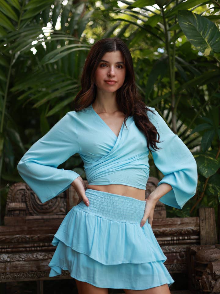 SANTORINI BLUE SKIRT for wholesale by Salty Weekend