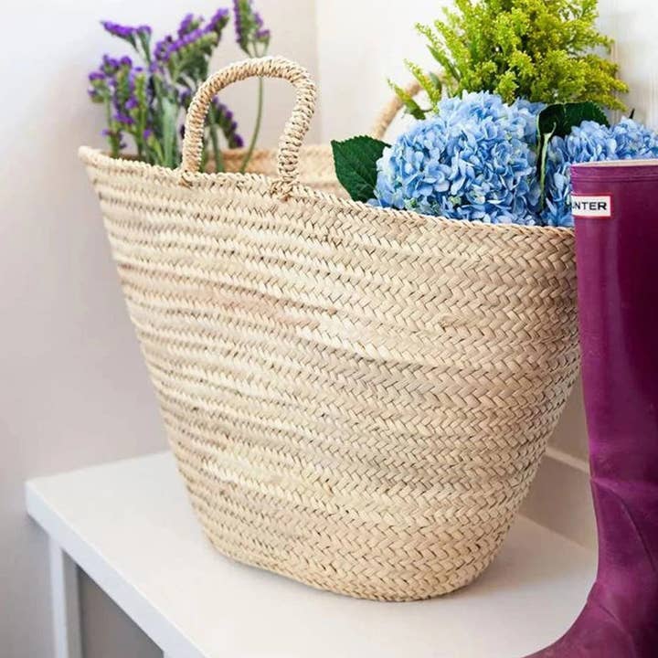 Panier French Market, poignées en cuir, paniers de plage, sacs pour la vente par Pathiya