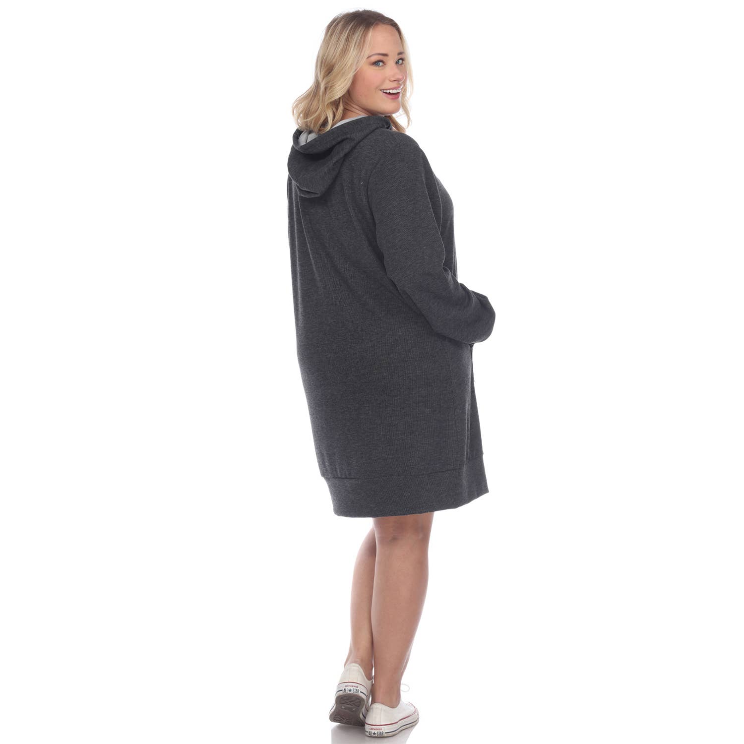 WHITE MARK – wholesale Dress – Women's – Plus Size Hoodie Sweatshirt Dress21