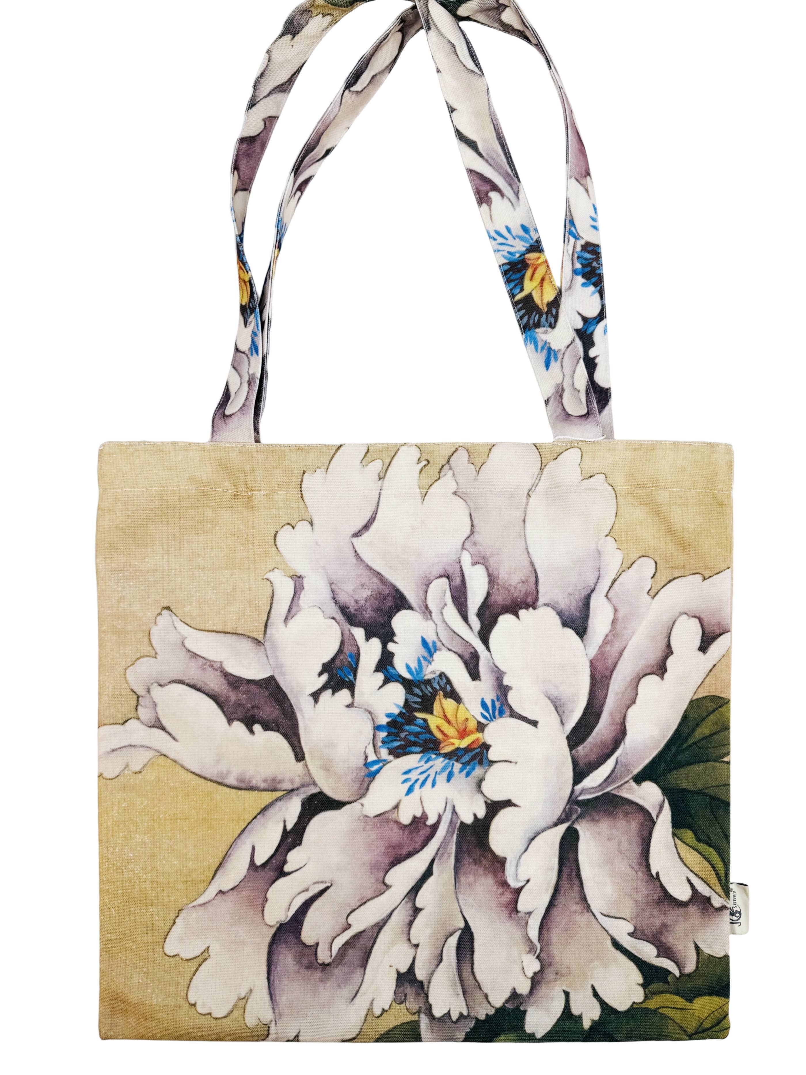 JC Sunny Fashion - Wholesale Draagtas - Dames - JCFB0013 Kunst-Inspirerende Premium Schoudertas--Stoffige Paarse Pioenroos1