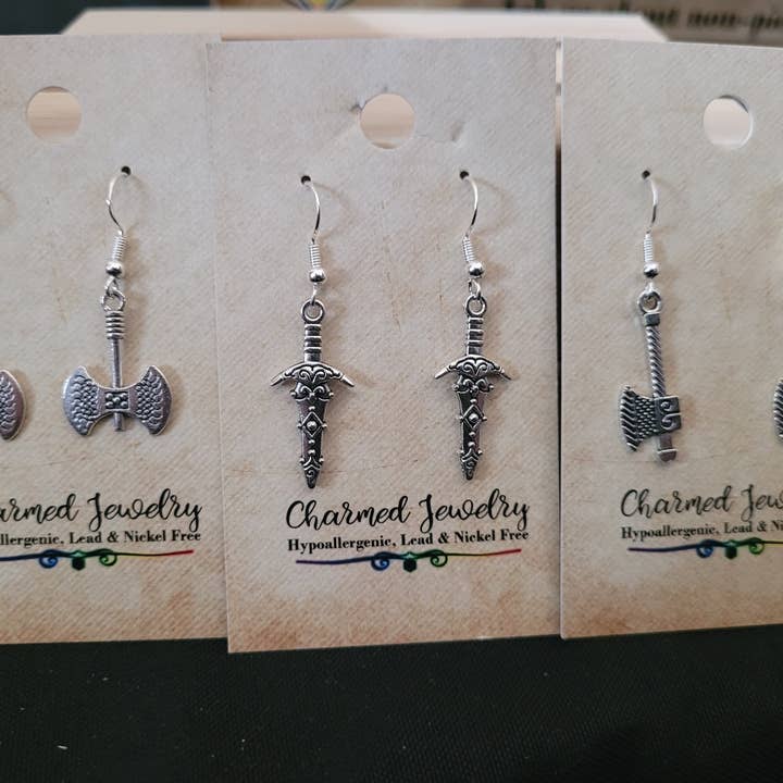 Con-Quest Crafts - Wholesale Dangle Earrings - Fantasy, Gothic, RPG, Gaming, Themed Earrings & Necklaces.