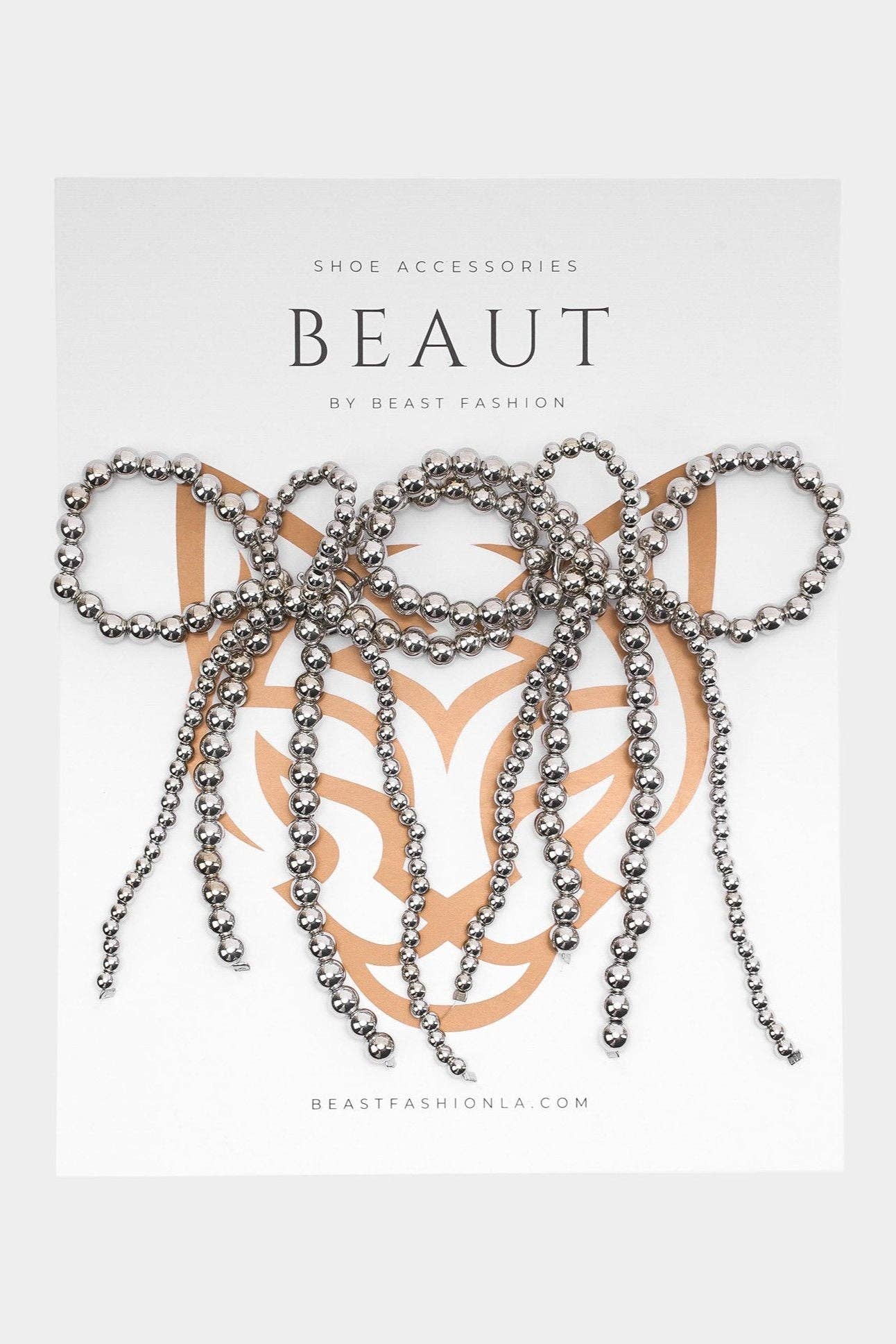 BEAST FASHION - Wholesale Shoe Accessories - Beaded Bow Accessory ACCS-PEARL-0013