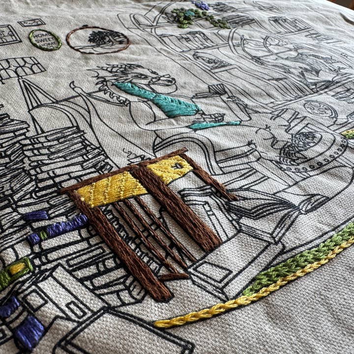 Rosanna Diggs Embroidery - Wholesale Embroidery/Cross Stitch Supplies - Book Dragon Tote Bag Embroidery Kit9