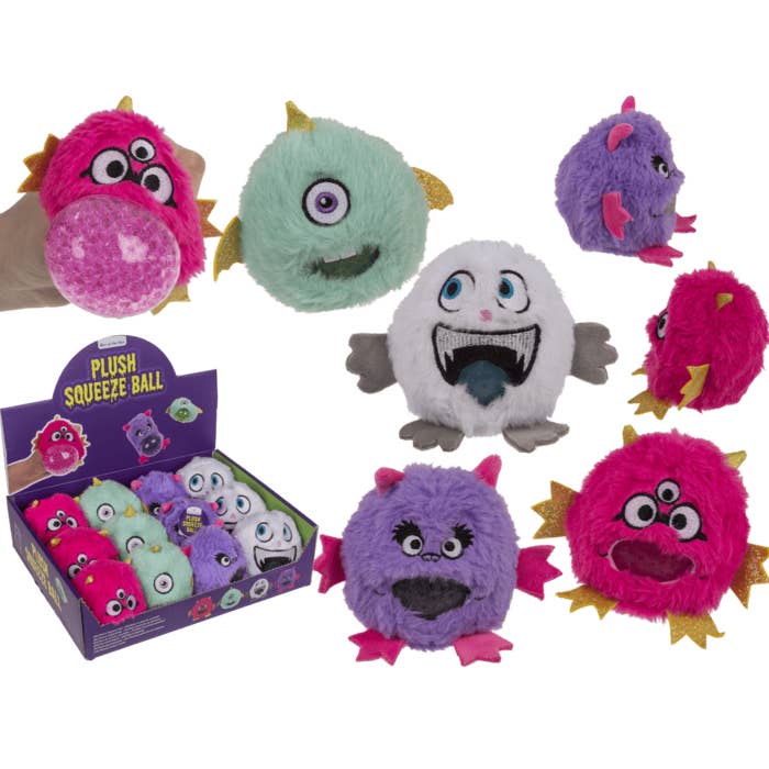 Plush Squeeze Ball, Monster, for wholesale by Out of the blue KG