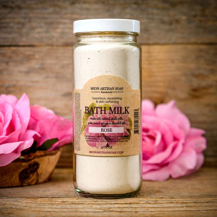 Rose Bath Milk | Nourishing, Hydrating, Calming, Rejuvenating for wholesale by MION Artisan Soap