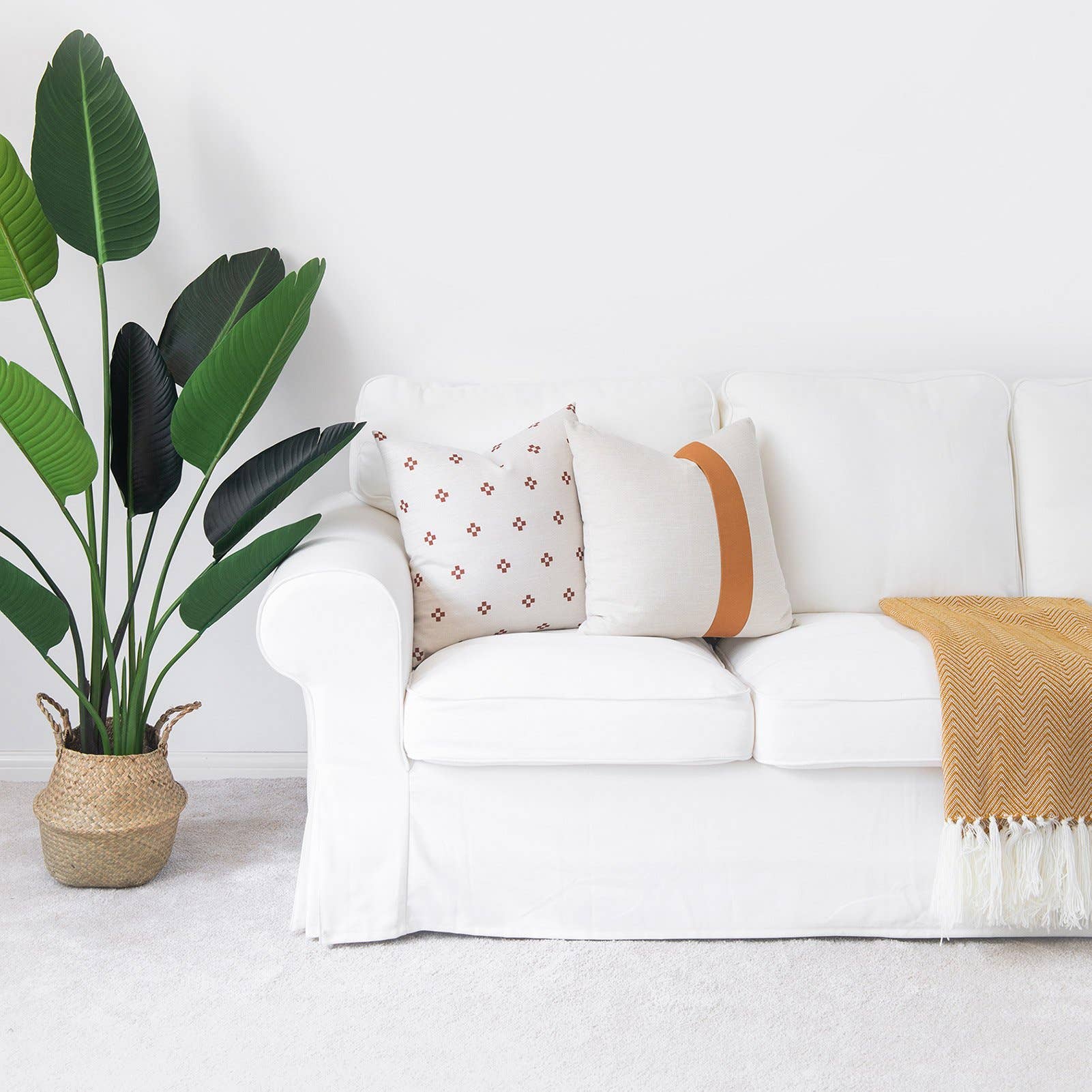 Hofdeco – Großhandel Zierkissenbezug – Moderner Boho-Wurfkissenbezug, Rost, ethnische Punkte, 45,7 cm2