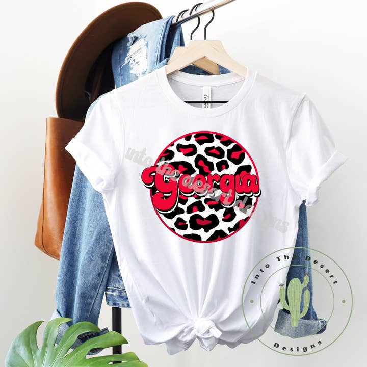 Georgia Leopard Circle Unisex T-shirt (kopi) for engroshandel hos Into The Desert