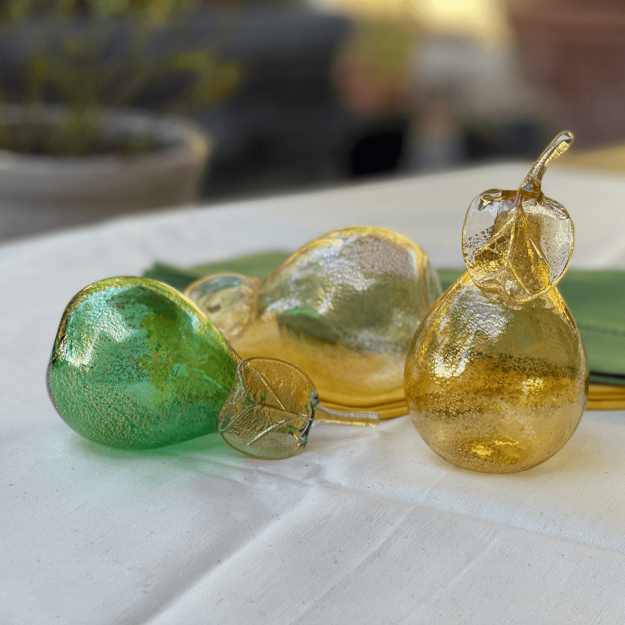 Via Graceffo - Vente Décorations de table - Poires en verre de Murano grandeur nature, fruits en verre soufflé, fabriqués en Italie4