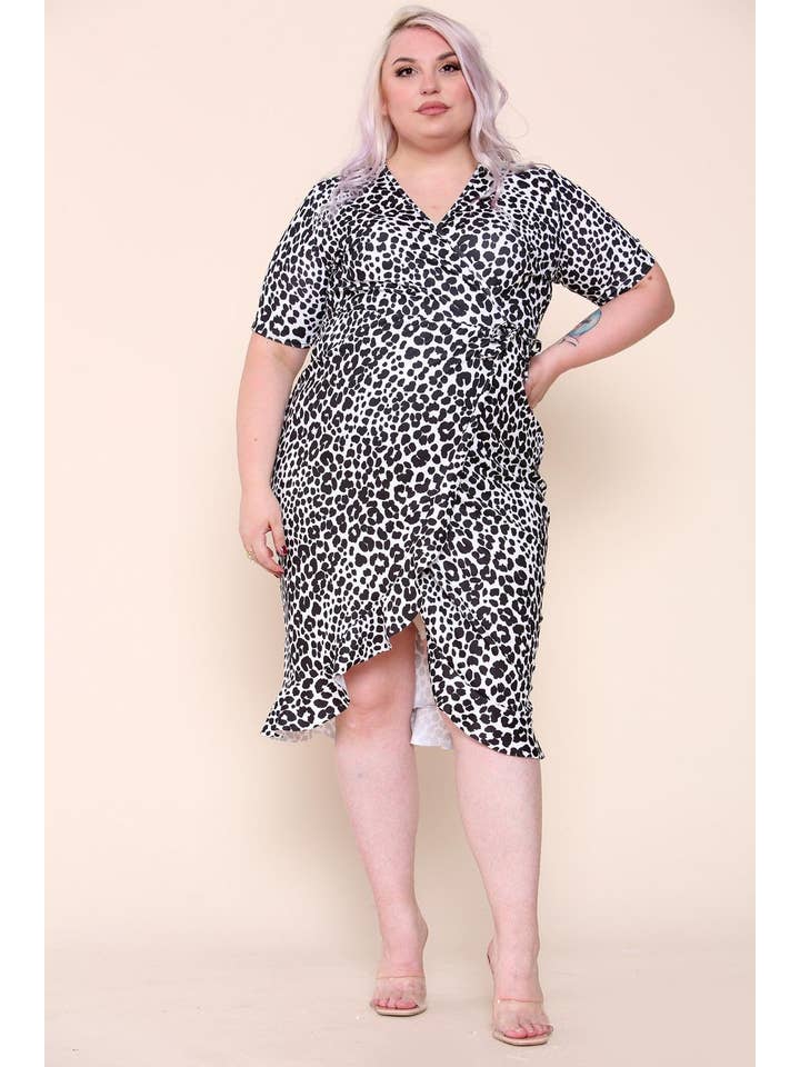 Aarya – Engroshandel Kjole - Dame – Plus Størrelse Hvid Sort Kjole