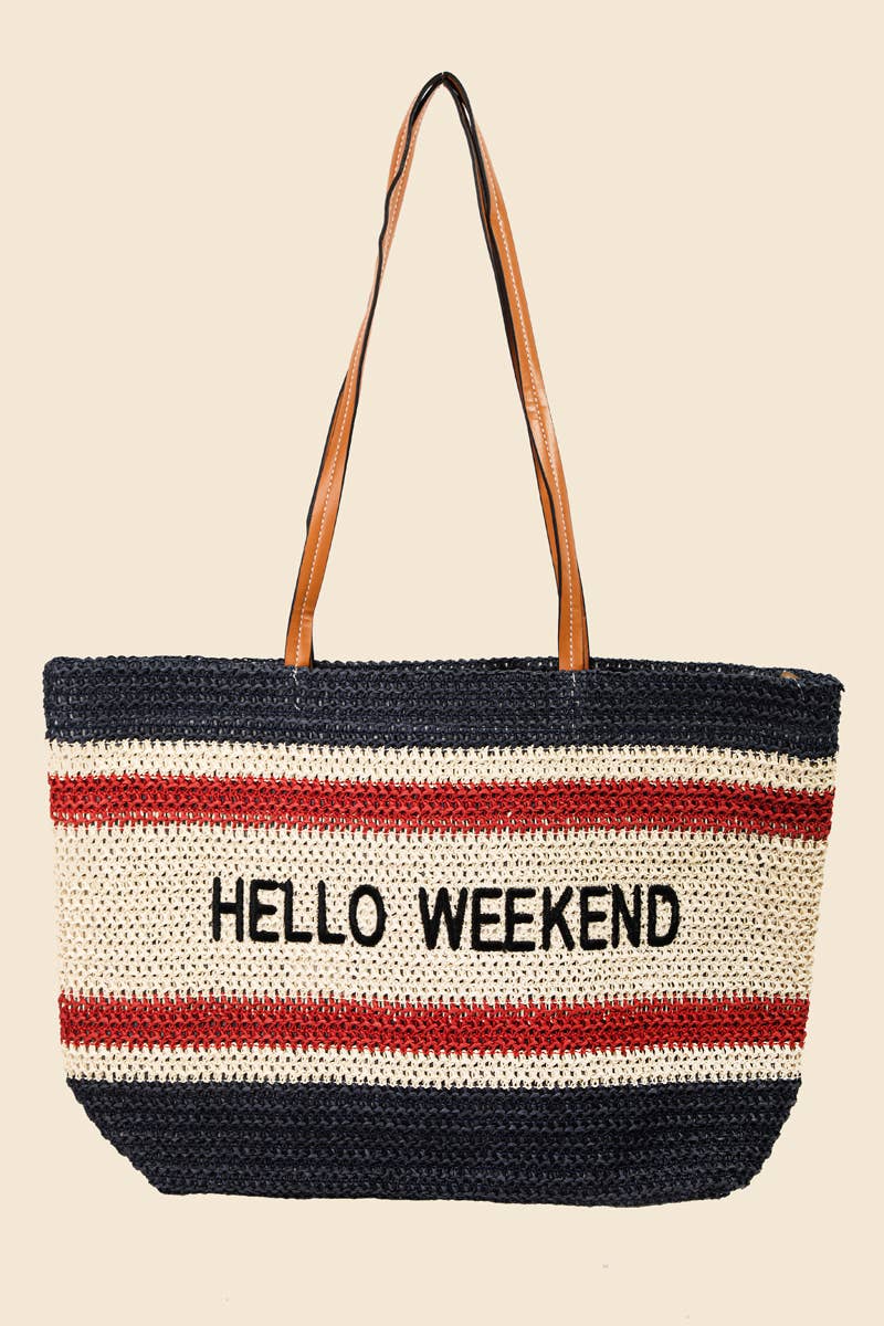 Anarchy Street - Wholesale Tote Bag - Women's - Hello Weekend Straw Braided Tote Bag7