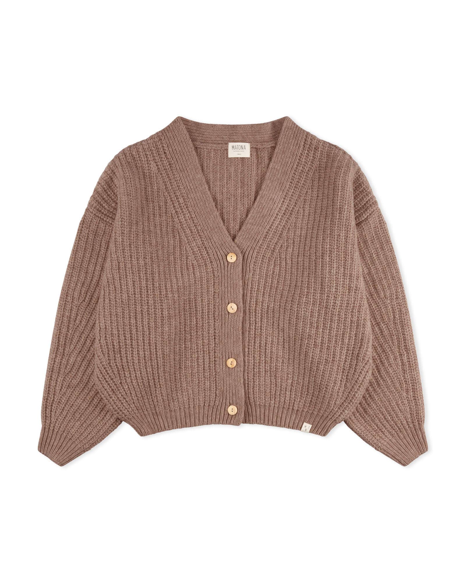 Matona - Wholesale Cardigan - Dames - Organisch Gebreid Vest sepia1