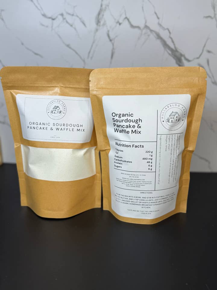 Organic Sourdough Pancake & Waffle Mix for wholesale by Hullabaloo Farms