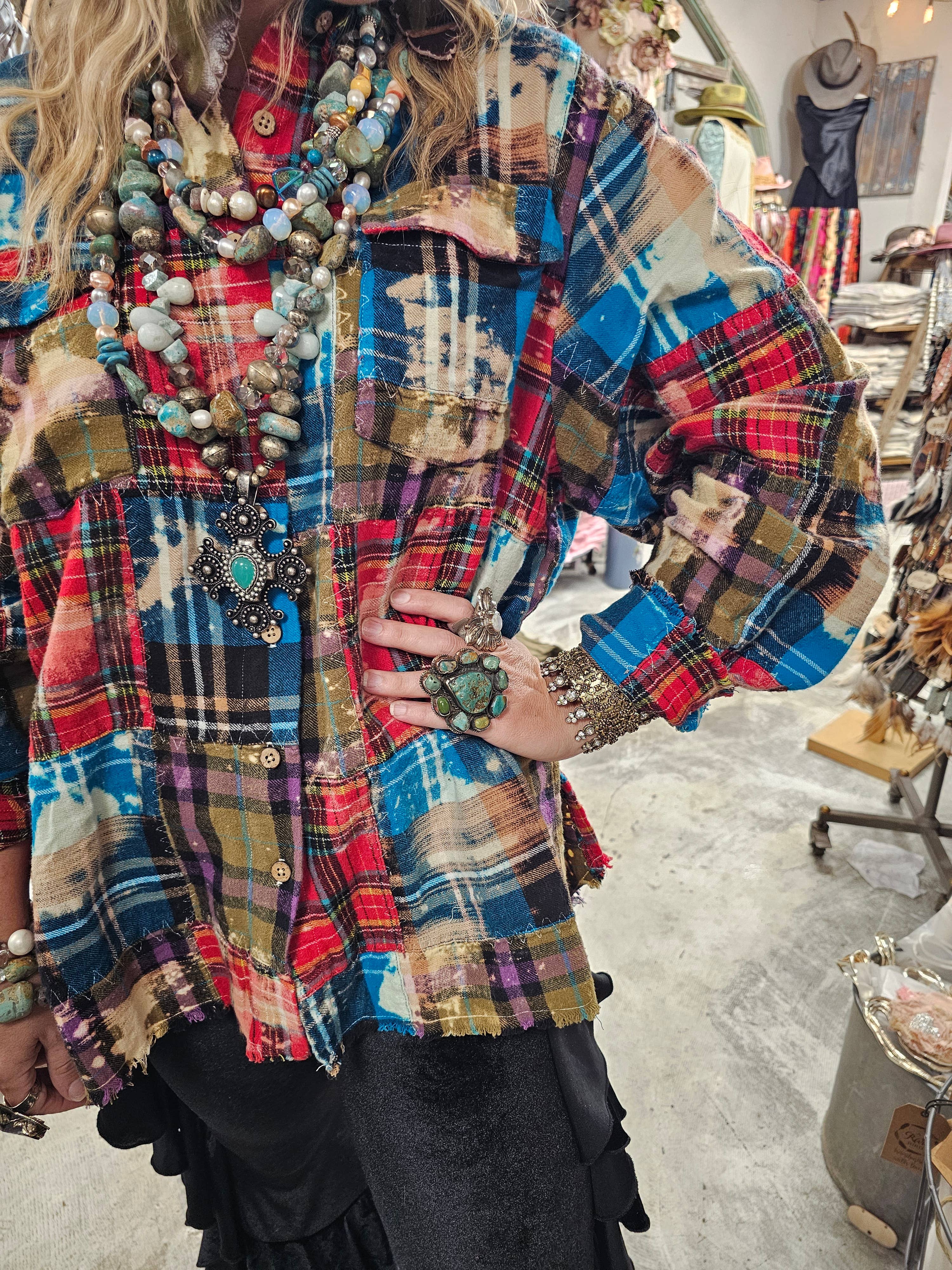 A Rare Bird Shop - Wholesale Button Down Shirt - Women's - Zig Zag Flannel Shirt2