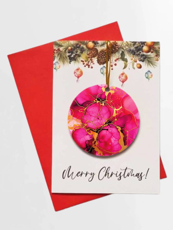 God Jul Rosa och Guldmarmor + LÖSTAGBAR BAUBLE för wholesale av Homemade Hollydays Wholesale