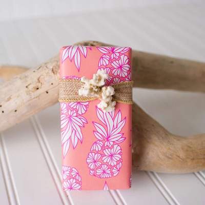 Wrappily Eco Gift Wrap Co. - Wholesale Flat Wrap - Pineapple Blush • Double-sided Eco Wrapping Paper • Everyday3