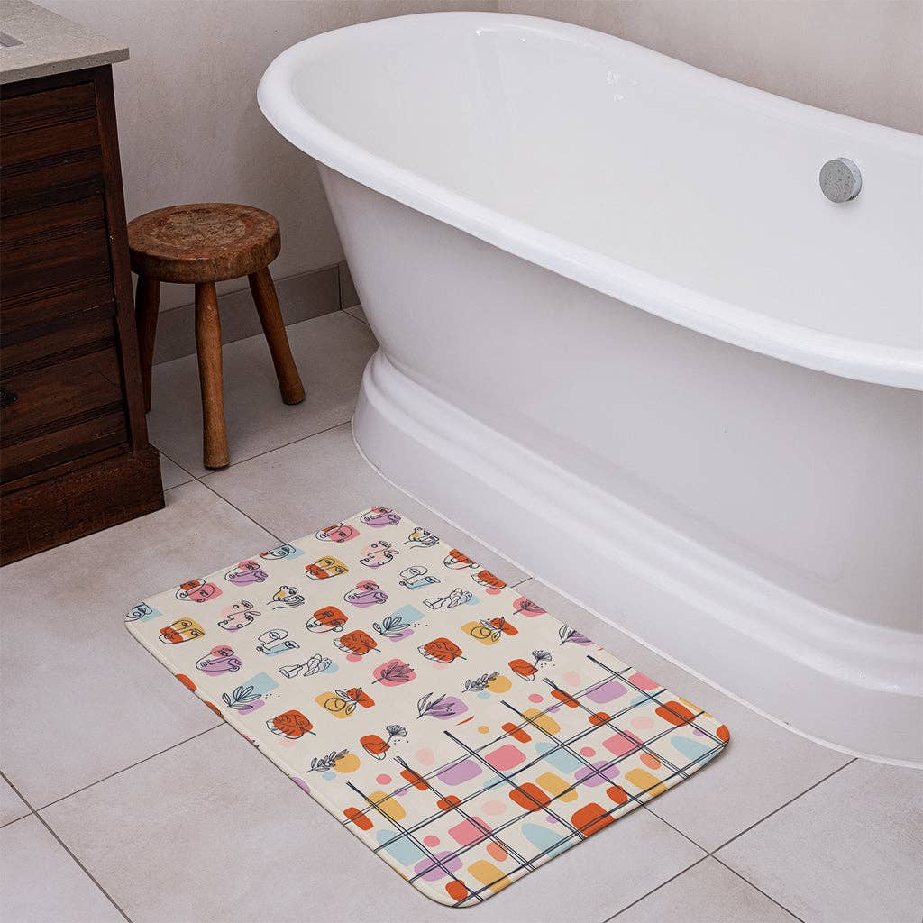 Benjamin Tate Design – Engroshandel Bademåtte – Forskellige ansigter, blade og blomster, abstrakte former (bademåtte)1