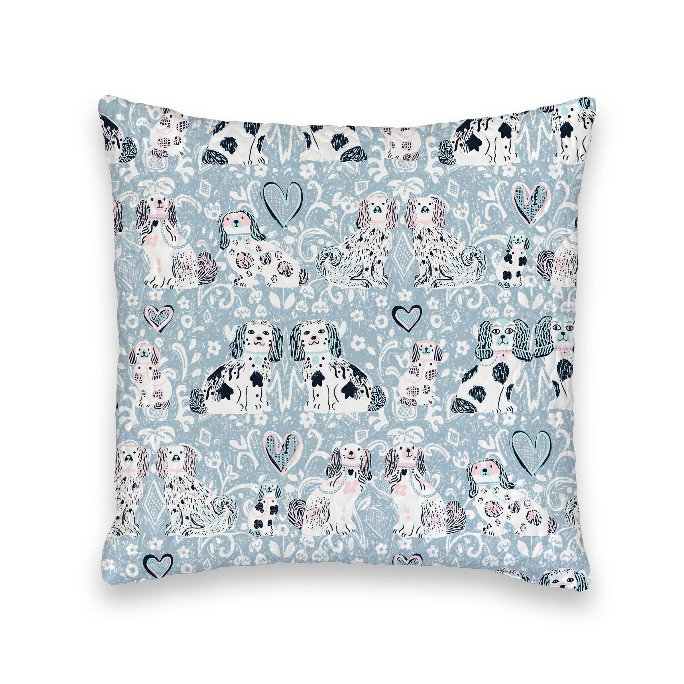 Ida Mae Home - Wholesale Throw/Decorative Pillow - Foo Dogs Blue Quilted 20" Pillow0
