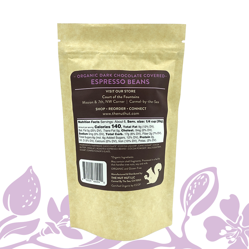 The Nut Hut - Venta al por mayor Dulces con chocolate - Granos de café espresso de chocolate negro orgánicos2