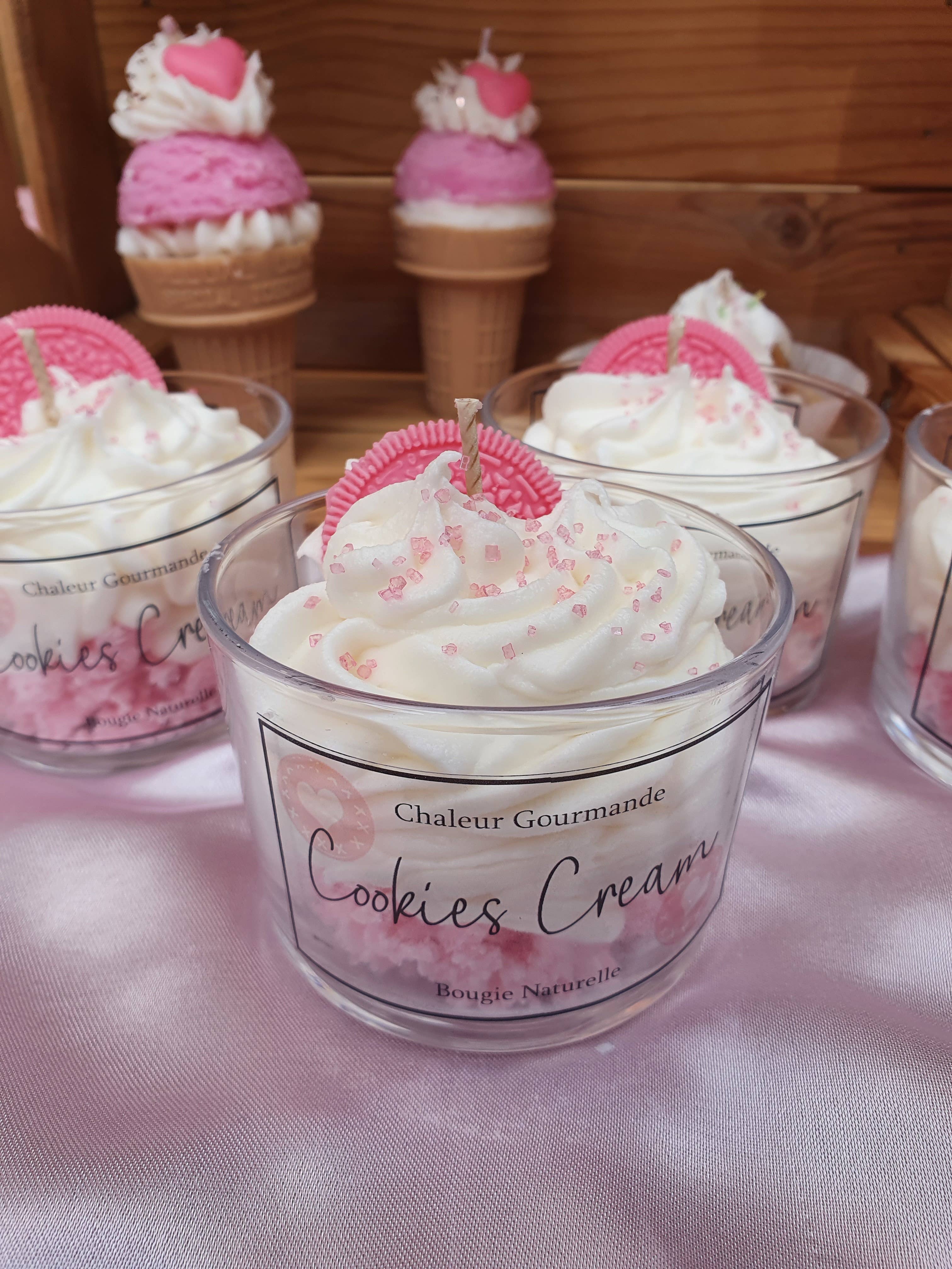 Chaleur Gourmande – Engroshandel Gavelys – Cookies cream duftlys med Oreo-aroma1