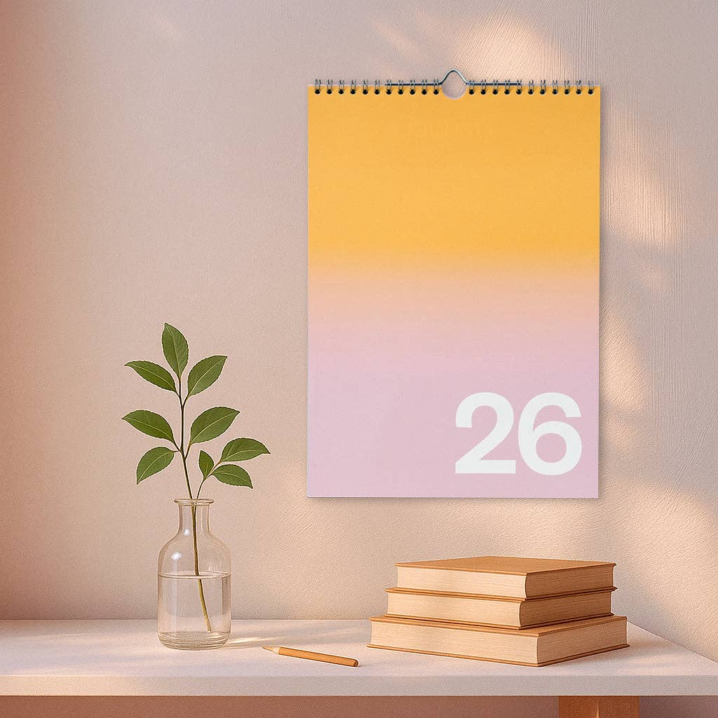 Yearcalendar – wholesale Calendar – 2026 Wall Calendar Gradient A4