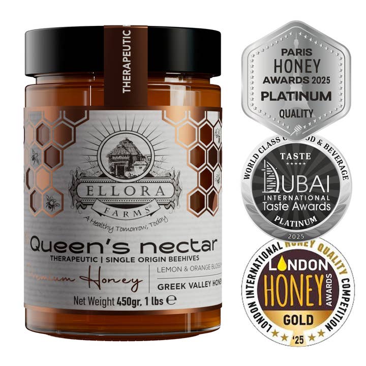 ELLORA FARMS - Wholesale Honey - Greek Honey, Queens Nectar, Lemon Orange Blossom, POT, 450g1