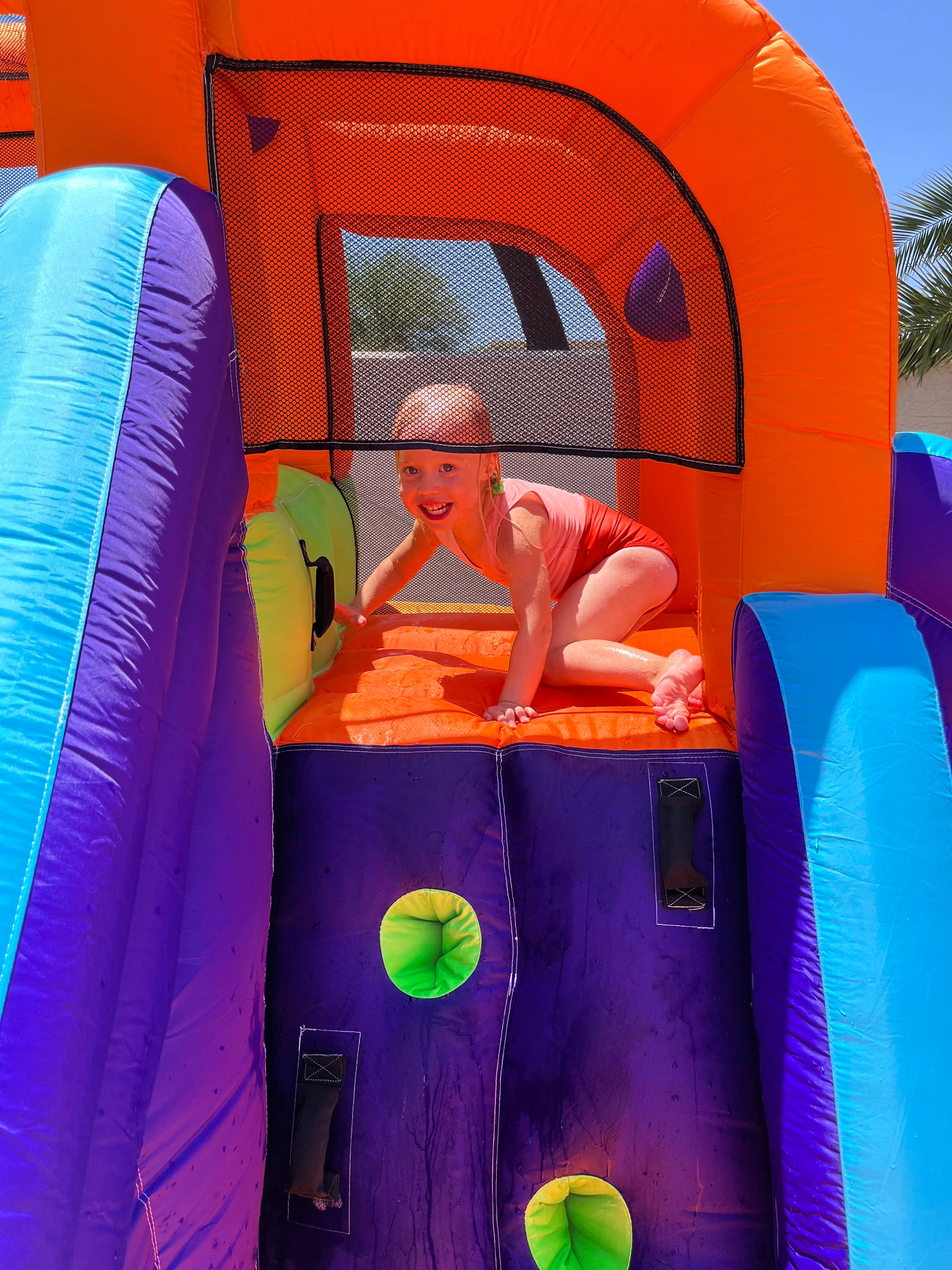 Salus Brands - Wholesale Inflatables - Double Slide Water Park with Climbing Wall & Water Cannon6