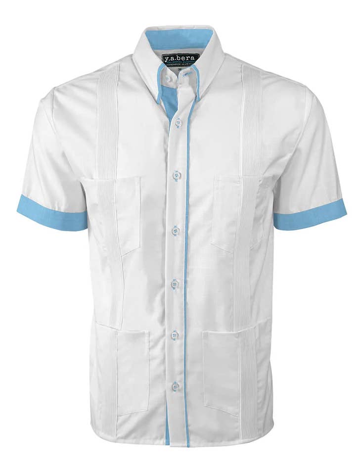 Couture Blanco Clásico Four Pocket Guayabera for wholesale by Y.A.Bera Clothing Modern Guayaberas