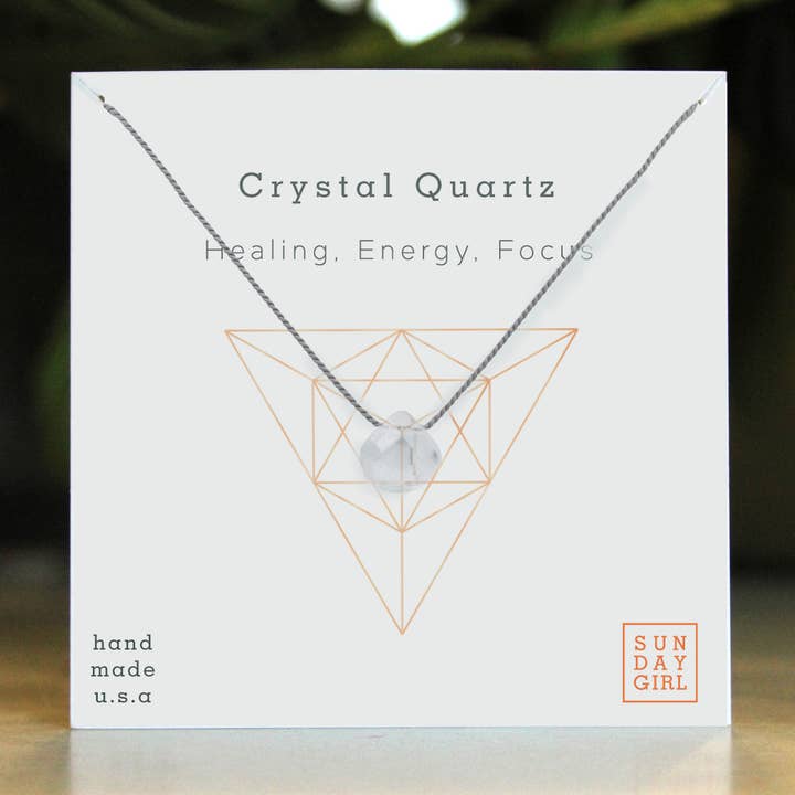 Sunday Girl by Amy DiLamarra - Wholesale Pendant/Charm Necklace - CGN-QTZ | Healing Crystals and Stones Necklace in Crystal Quartz shi