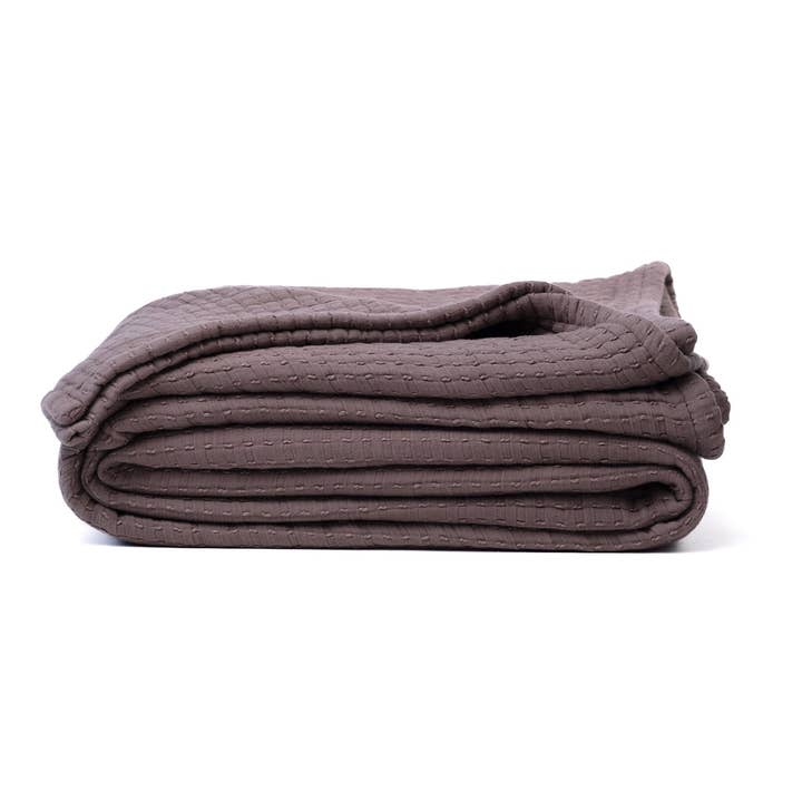 A Colcha de Algodão Costurada em Chocolate por atacado de Teema Towels