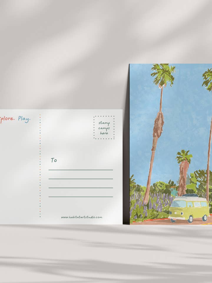 Autobus d'epoca | Cartolina per la vendita all'ingrosso da parte di Habitat Art Studio