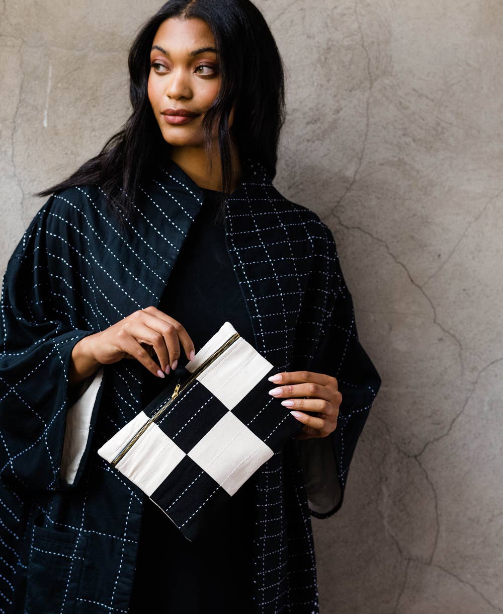 Anchal - Wholesale Clutch Bag - Women's - Checkered Pouch5