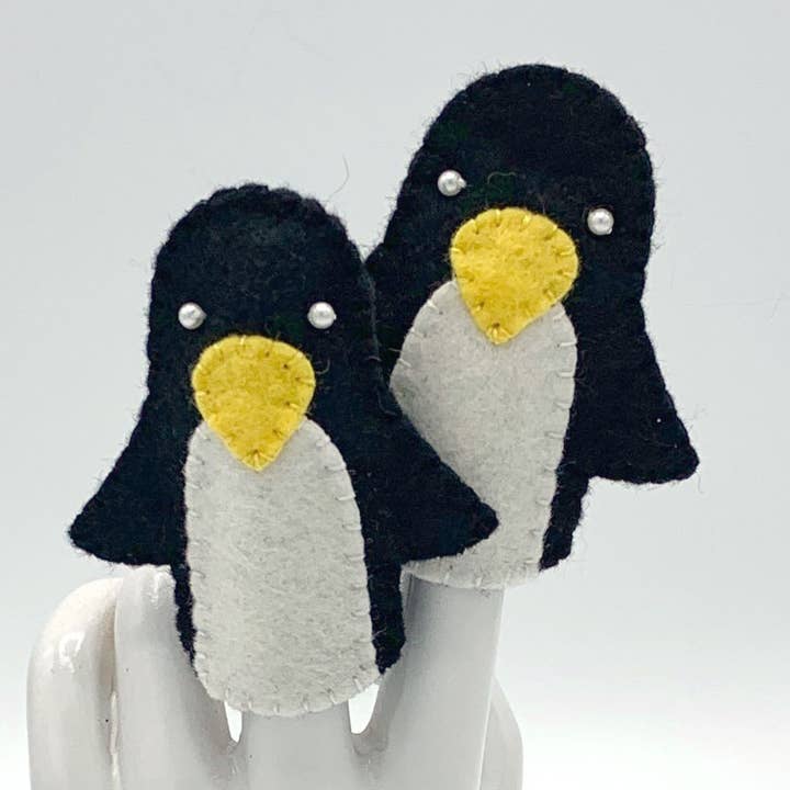Penguin Felt Finger Puppet for wholesale by Lumpy Buttons
