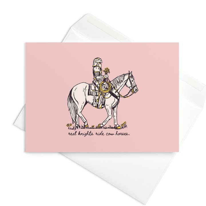Cowboy Knight- Funny Western Greeting Card for wholesale by Loose Cinch