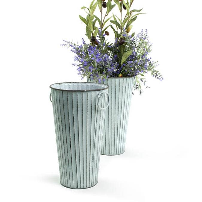 Buhi Imports - Vente Seau - Seau français de 6,5 pouces - bleu/gris et bronze