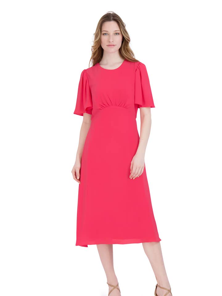 Rund hals fladder ärm Midi klänning för wholesale av Julia Jordan