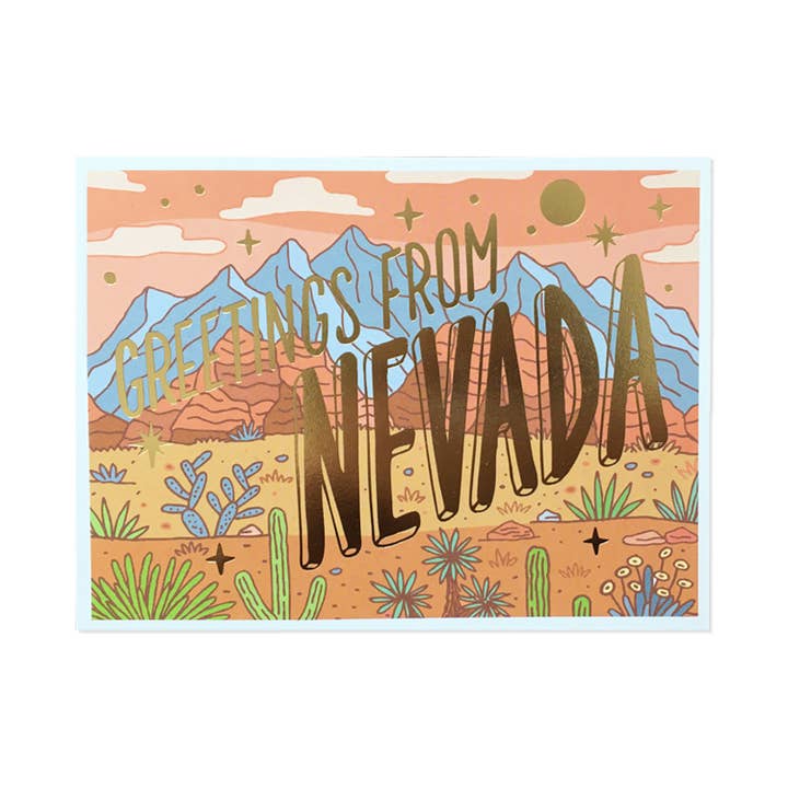 Nevada Foil Postcard for wholesale by Noteworthy Paper & Press