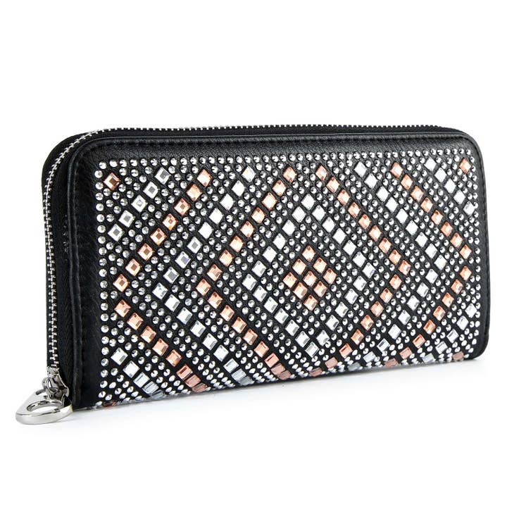Rhinestone Design Accordion Wallet for wholesale by Handbag Express