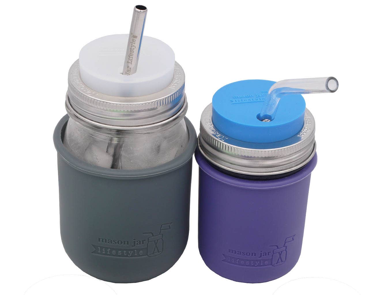 Mason Jar Lifestyle - Wholesale Drink Lids - Silicone Straw Hole Tumbler with Stainless Steel Band for Mason Jars25