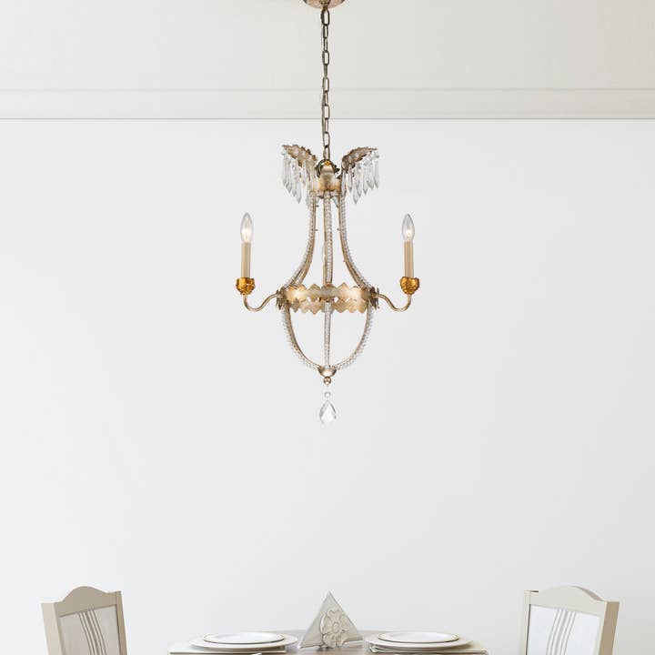 Lucas McKearn - Wholesale Chandelier/Hanging Light - Louis 3 Light Chandelier in Distressed Gold and Silver5