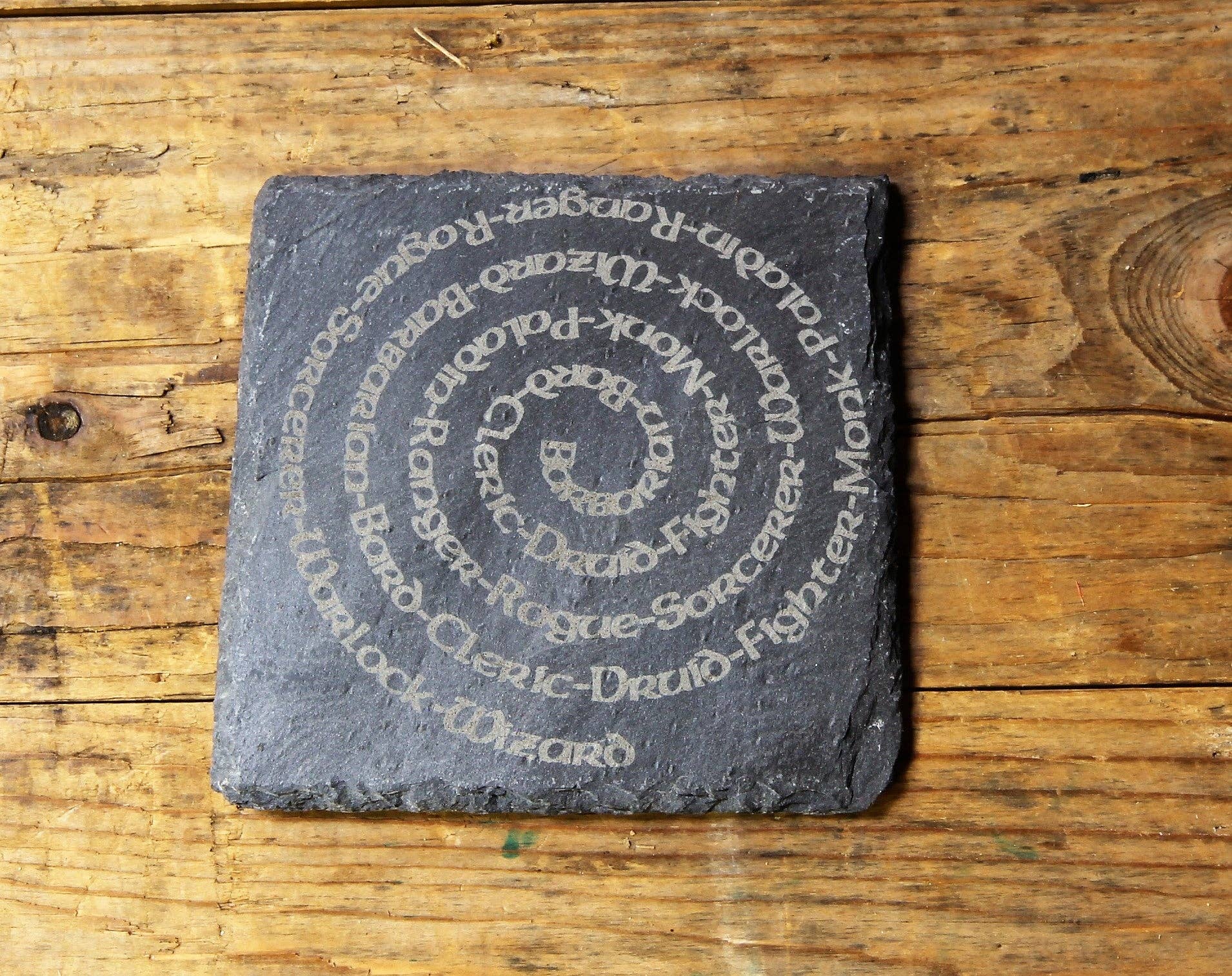 Fandomonium - Wholesale Coasters - D&D 'Character Swirl' Engraved Slate Coaster0