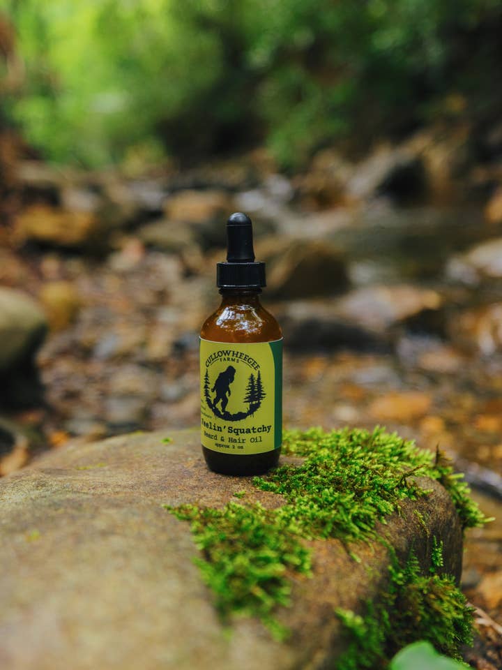 Känner mig Squatchy Skägg- & Hårolja för wholesale av Cullowheegee Farms