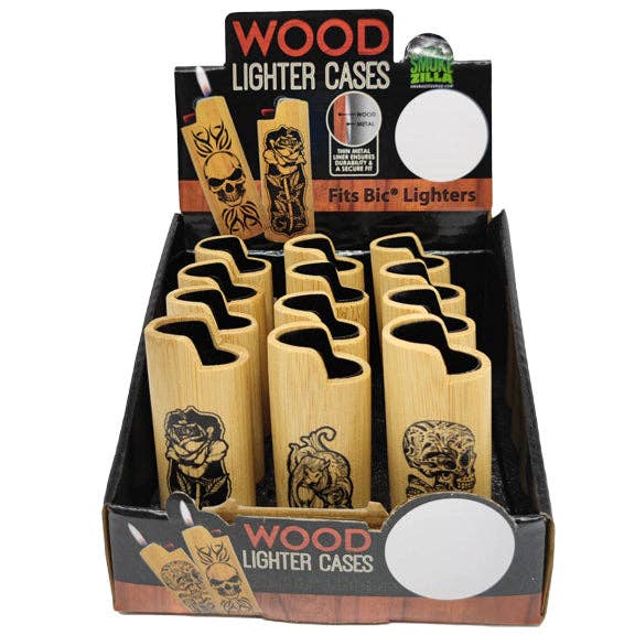 Novelty Brands - Wholesale Retailer Display - Home & Living - Smokezilla BIC Wood Lighter Case Assortment - 12/Display3