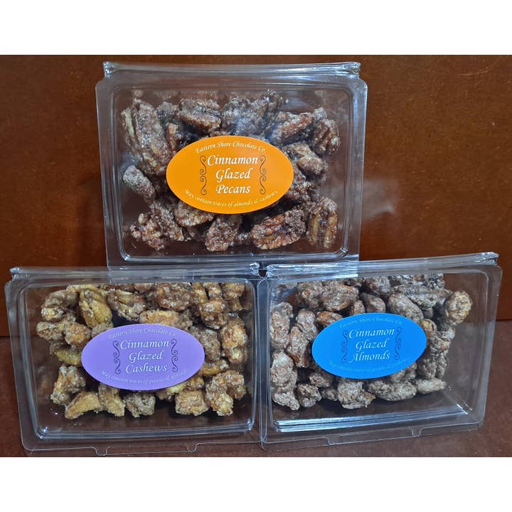 Eastern Shore Chocolate Company - Wholesale Nuts - Cinnamon Roasted Nuts - Almonds, Cashews, or Pecans (5oz)