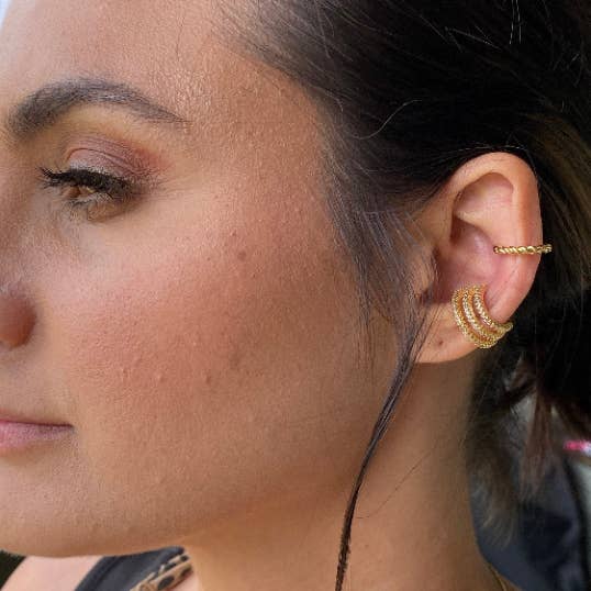 GoldFi - Wholesale Cuff/Wrap Earrings - 18k Gold Filled Dainty Twisted Shape Ear Cuff