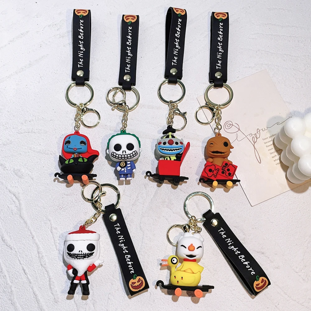 Holiday Farm - Wholesale Keychain - Unisex - Fright Night Skeleton Jack PVC In Bulk Keychain1