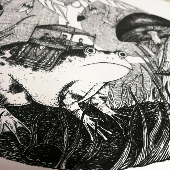 Jon Turner Illustration - Wholesale Art Print - Hop On Hop Off- Fantasy Frog Art Print2