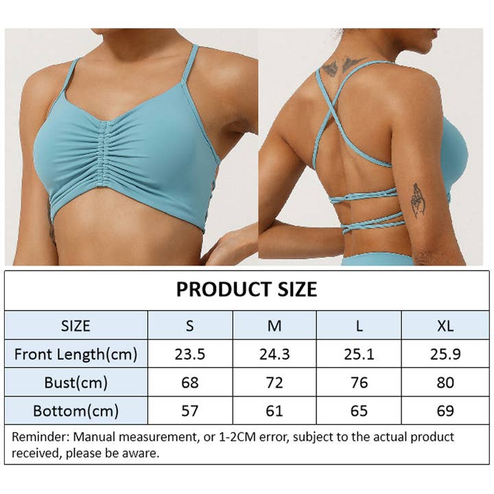 Sodalemon - Wholesale Sports Bra - Women's - Women's Pleated Cross Back Beauty Back Sport Bra5