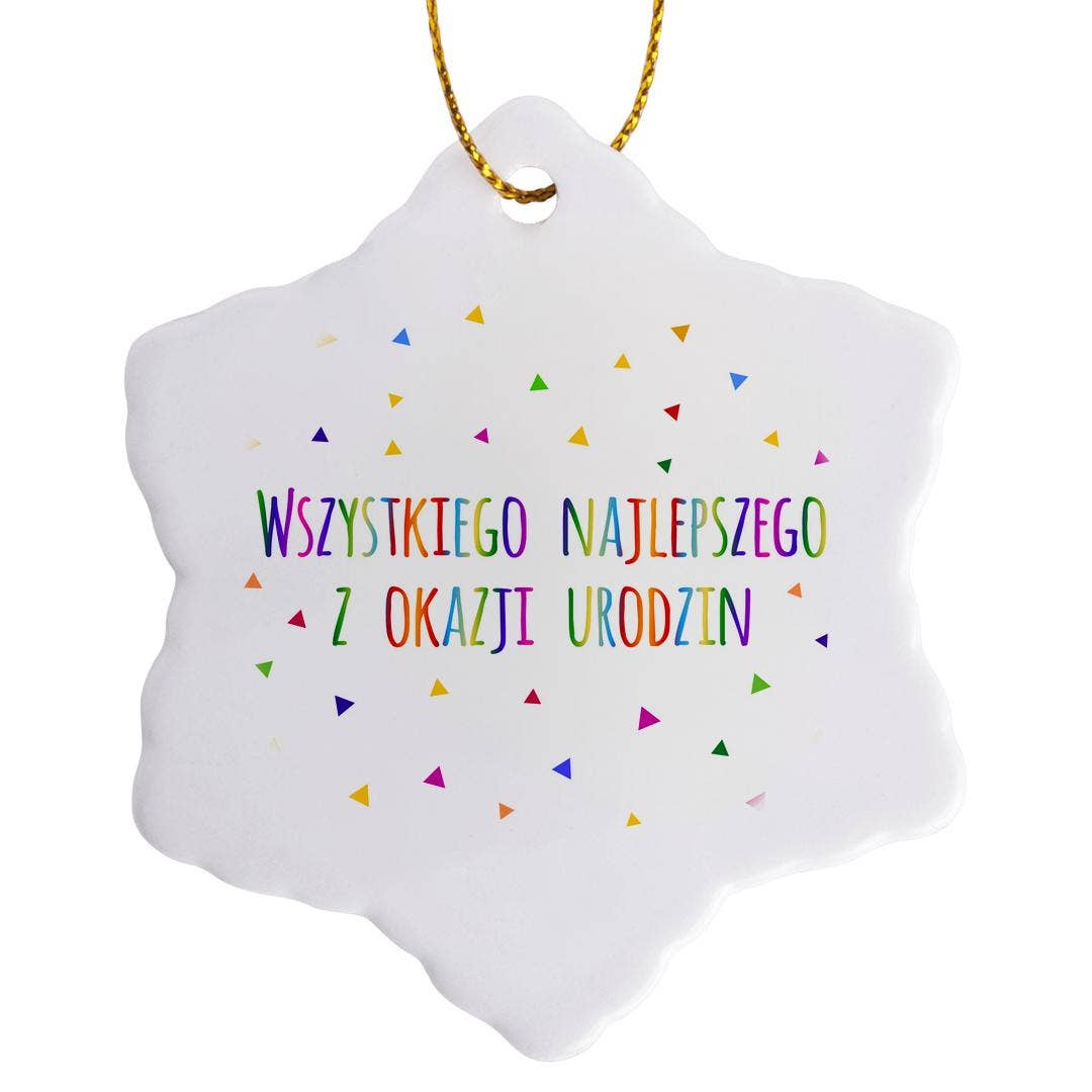 3dRose – wholesale Ornament – 3dRose, Wszystkiego najlepszego z okazji urodzin - Happy Birthday in Polish, Ornament7