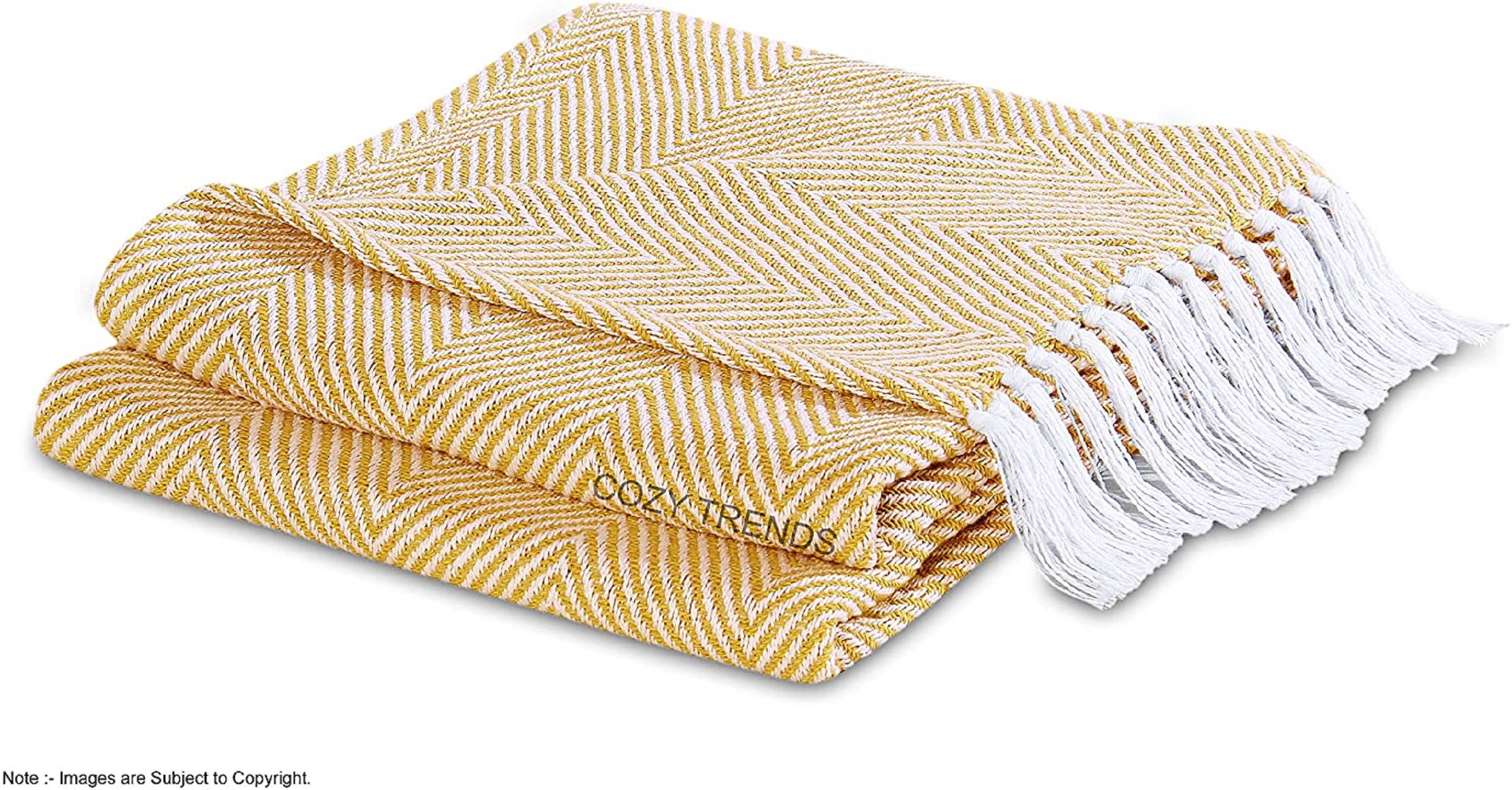 COZY HOMES COLLECTION - Wholesale Throw Blanket - Handwoven Cotton All Season Throw Blankets Chevron Set of 213