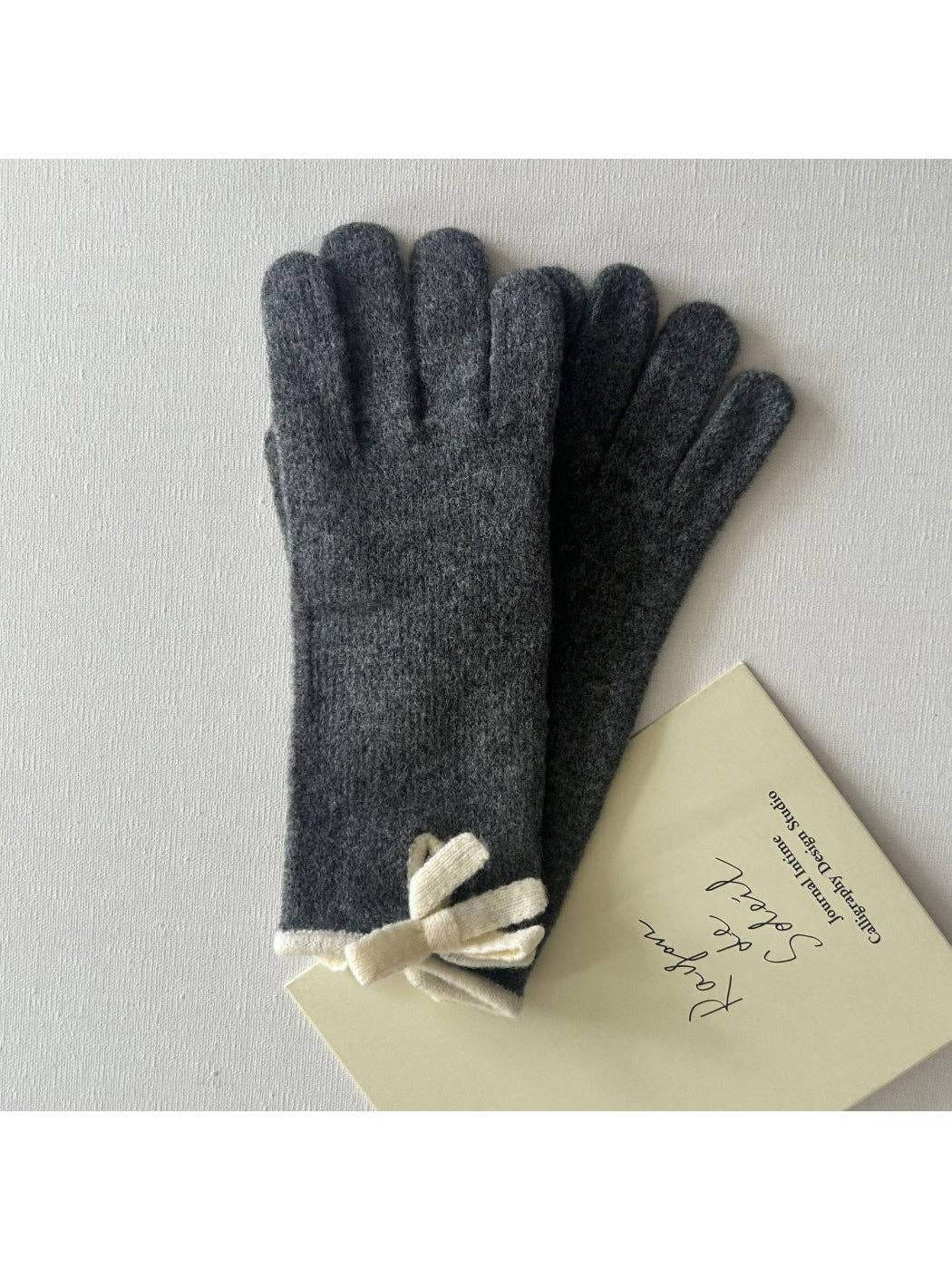 Funkyrel® Atzbranding Limited – Engroshandel Handsker - Dame – Gloving - Søde Strikkede Handsker med Sløjfe & Touchscreen4